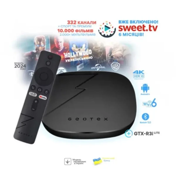 Android GEOTEX Sweet TVBox 2/16 + 180 днів телебачення та кіно